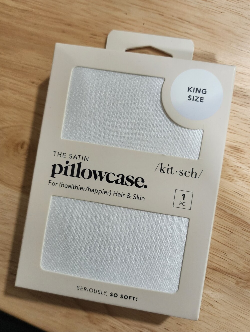 Kitsch Satin Pillowcase King Size - Ivory
